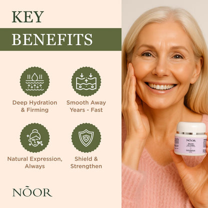 Noor Wonder Lift Cream for Women - Natural Anti-Aging Wrinkle Treatment with Syn-Ake Blend, 1 Fl Oz Avelisse