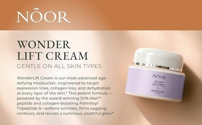 Noor Wonder Lift Cream for Women - Natural Anti-Aging Wrinkle Treatment with Syn-Ake Blend, 1 Fl Oz Avelisse