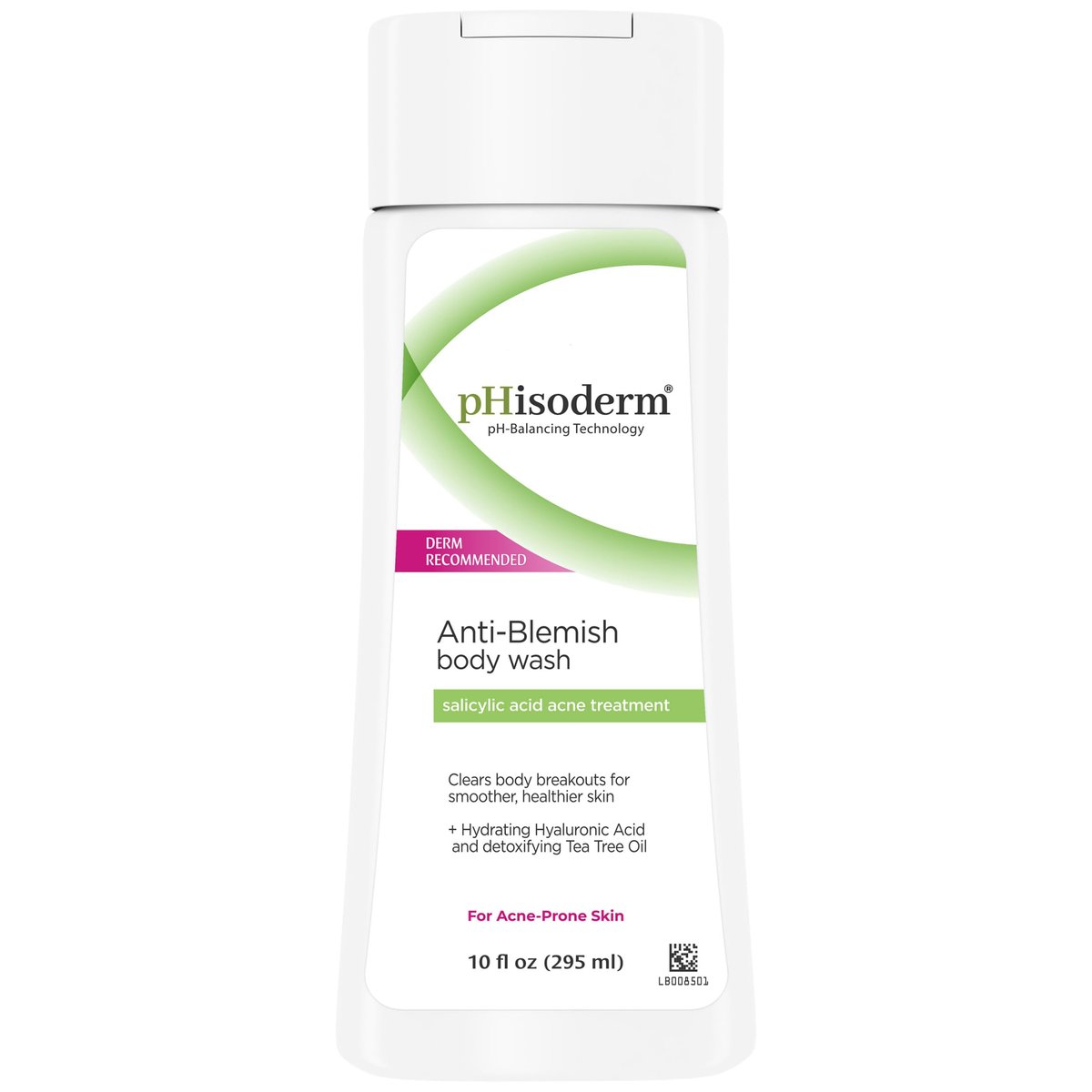 pHisoderm Anti-Blemish Body Wash for Acne-Prone Skin, pH Balanced with Salicylic Acid and Hyaluronic Acid, 3 x 10 fl oz Avelisse