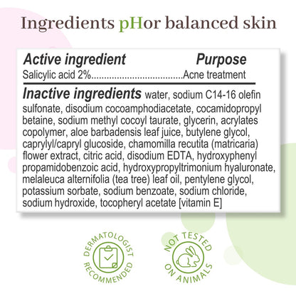 pHisoderm Anti-Blemish Body Wash for Acne-Prone Skin, pH Balanced with Salicylic Acid and Hyaluronic Acid, 3 x 10 fl oz Avelisse