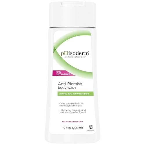 pHisoderm Anti-Blemish Body Wash for Acne-Prone Skin, pH Balanced with Salicylic Acid and Hyaluronic Acid, 3 x 10 fl oz Avelisse