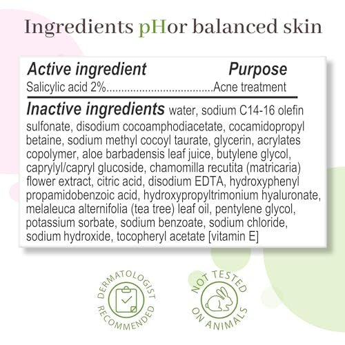 pHisoderm Anti-Blemish Body Wash for Acne-Prone Skin, pH Balanced with Salicylic Acid and Hyaluronic Acid, 3 x 10 fl oz Avelisse