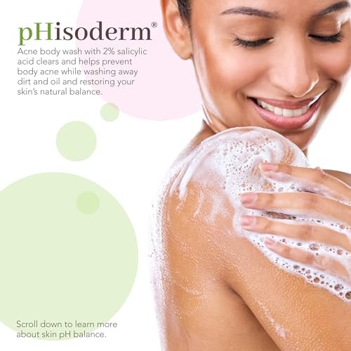pHisoderm Anti-Blemish Body Wash for Acne-Prone Skin, pH Balanced with Salicylic Acid and Hyaluronic Acid, 3 x 10 fl oz Avelisse