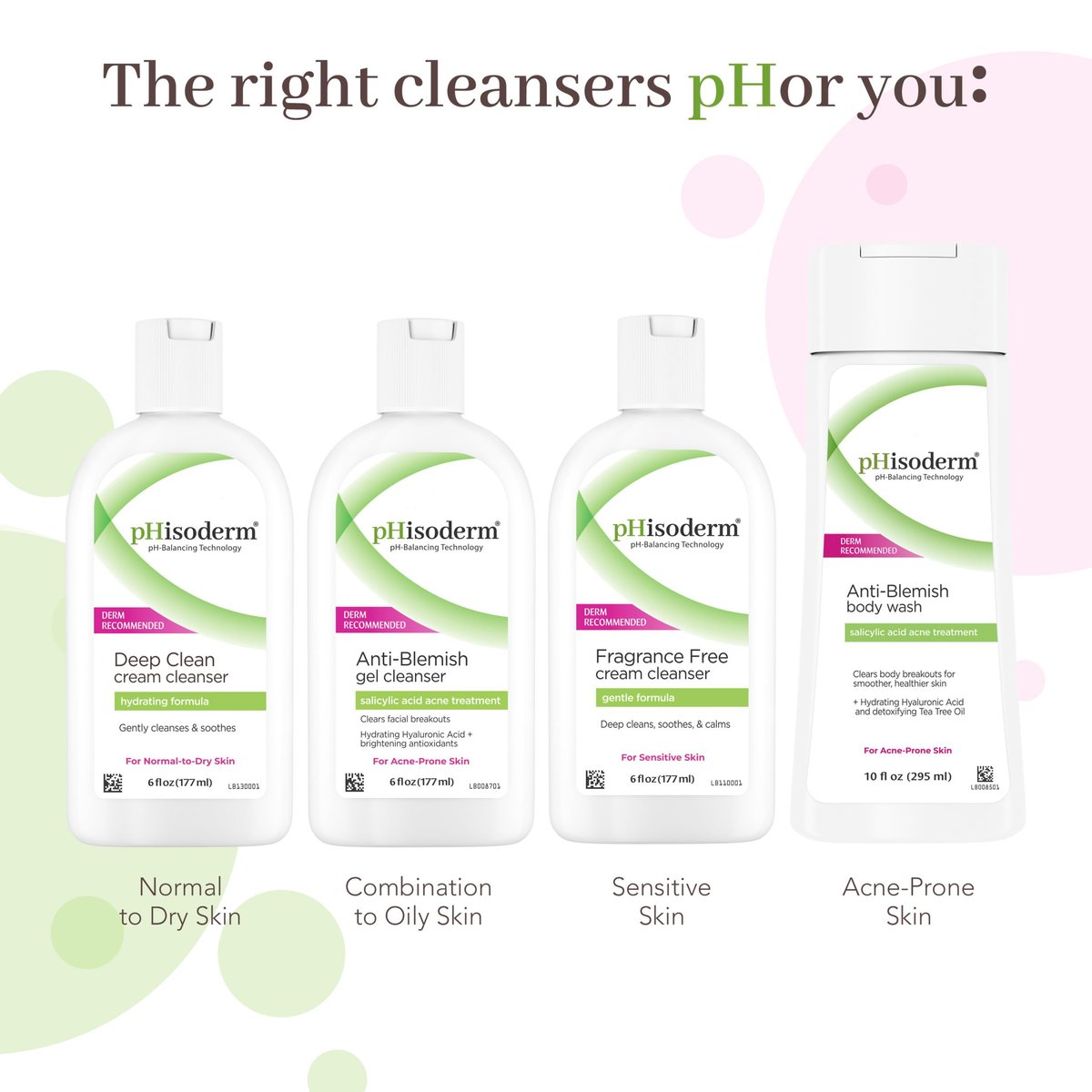 pHisoderm Anti-Blemish Body Wash for Acne-Prone Skin, pH Balanced with Salicylic Acid and Hyaluronic Acid, 3 x 10 fl oz Avelisse