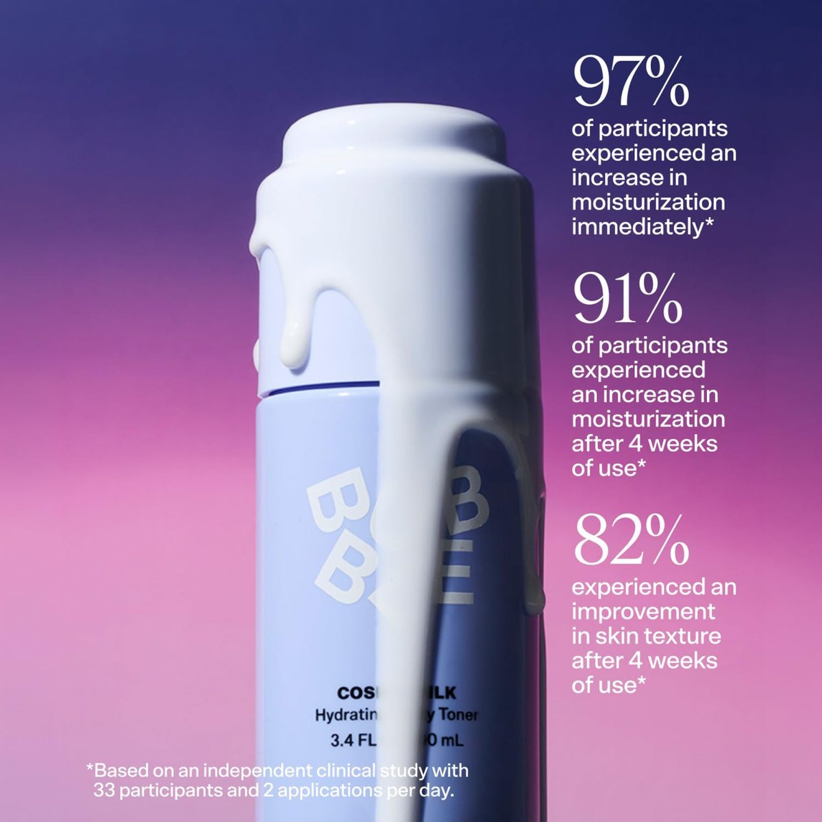 Bubble Skincare Cosmic Silk Hydrating Milky Toner - Ceramide-Rich Face Toner for Dry, Dehydrated Skin with Hyaluronic Acid, Maple Sap Water, Allantoin - Radiant, Glazed Look (100ml) - görsel 3