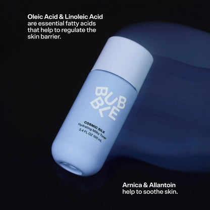 Bubble Skincare Cosmic Silk Hydrating Milky Toner - Ceramide-Rich Face Toner for Dry, Dehydrated Skin with Hyaluronic Acid, Maple Sap Water, Allantoin - Radiant, Glazed Look (100ml)