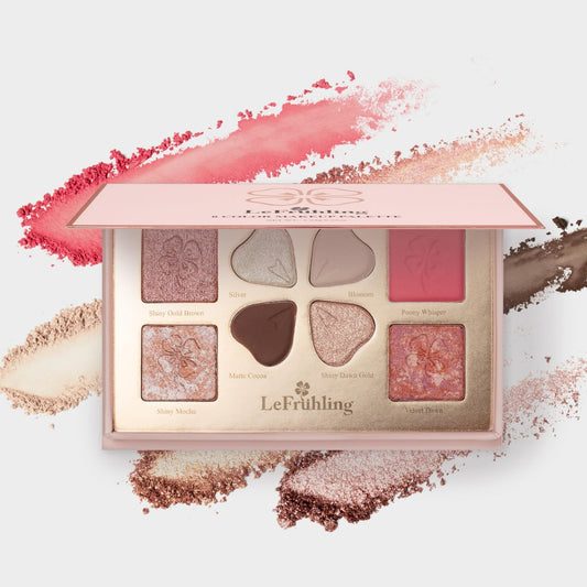 LeFruhling All-in-One Full Size Travel-Friendly Baked Makeup Palette | High Pigmented Long Lasting Glitter Shimmer Matte Bronzer Blush Highlighter Eyeshadows Avelisse