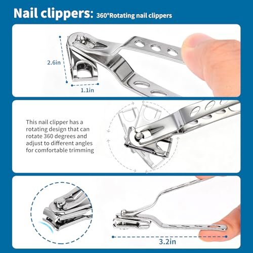 7-Piece Professional Stainless Steel Ingrown Toenail Removal Kit – Heavy Duty Toenail Clippers for Thick Nails, Home Foot Care for Adults & Seniors - görsel 9