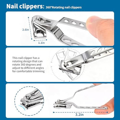 7-Piece Professional Stainless Steel Ingrown Toenail Removal Kit – Heavy Duty Toenail Clippers for Thick Nails, Home Foot Care for Adults & Seniors