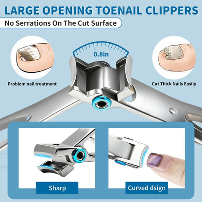 7-Piece Professional Stainless Steel Ingrown Toenail Removal Kit – Heavy Duty Toenail Clippers for Thick Nails, Home Foot Care for Adults & Seniors