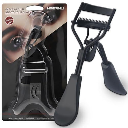 Eyelash Curler for Hooded Eyes with Built-in Comb and 2 Replacement Pads – Lift and Define Lashes