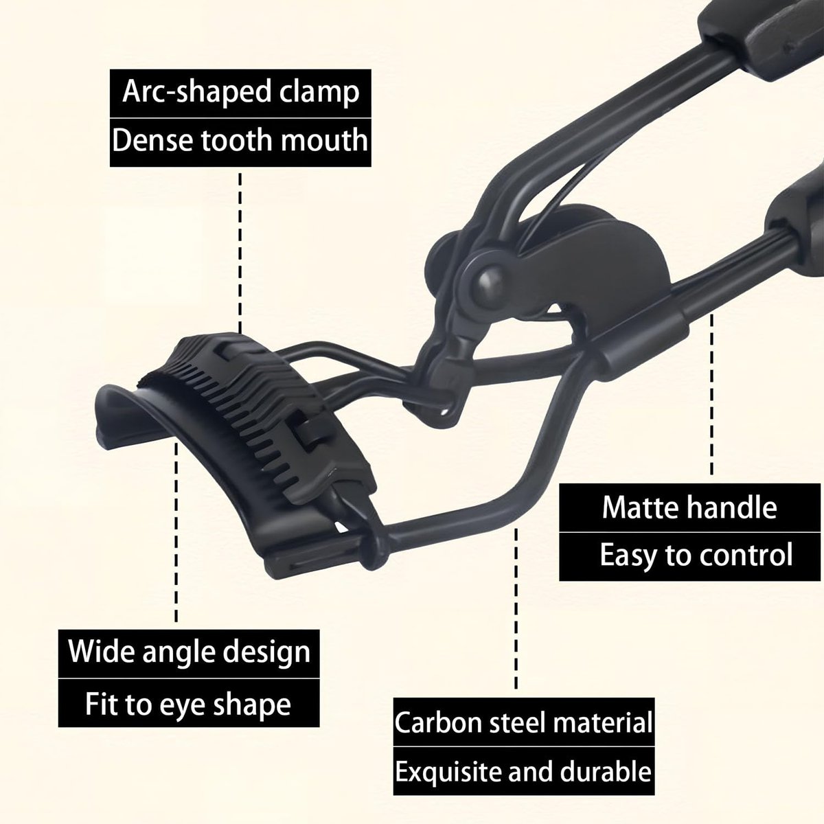 Eyelash Curler for Hooded Eyes with Built-in Comb and 2 Replacement Pads – Lift and Define Lashes - görsel 5