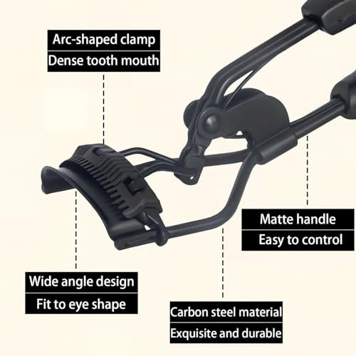 Eyelash Curler for Hooded Eyes with Built-in Comb and 2 Replacement Pads – Lift and Define Lashes - görsel 6
