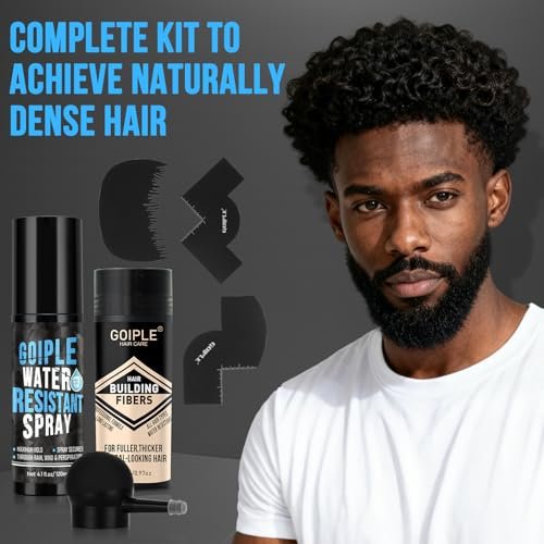 WOZUTUNT Hair Fiber Water Resistant Spray for Men – Extra Hold, Hairline Enhancer & Volumizing Spray for Black Hair (Pack of 6, 0.67 Fl Oz Each) Avelisse