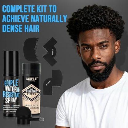 WOZUTUNT Hair Fiber Water Resistant Spray for Men – Extra Hold, Hairline Enhancer & Volumizing Spray for Black Hair (Pack of 6, 0.67 Fl Oz Each) Avelisse