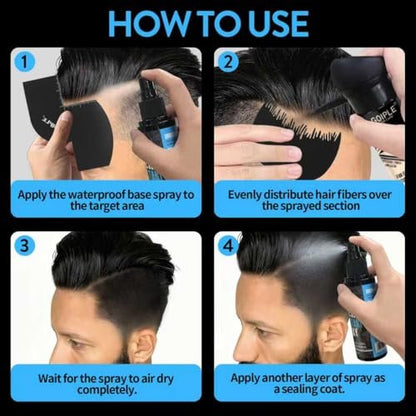 WOZUTUNT Hair Fiber Water Resistant Spray for Men – Extra Hold, Hairline Enhancer & Volumizing Spray for Black Hair (Pack of 6, 0.67 Fl Oz Each) Avelisse