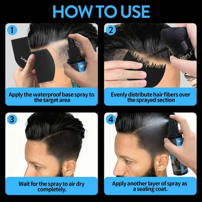 WOZUTUNT Hair Fiber Water Resistant Spray for Men – Extra Hold, Hairline Enhancer & Volumizing Spray for Black Hair (Pack of 6, 0.67 Fl Oz Each) Avelisse