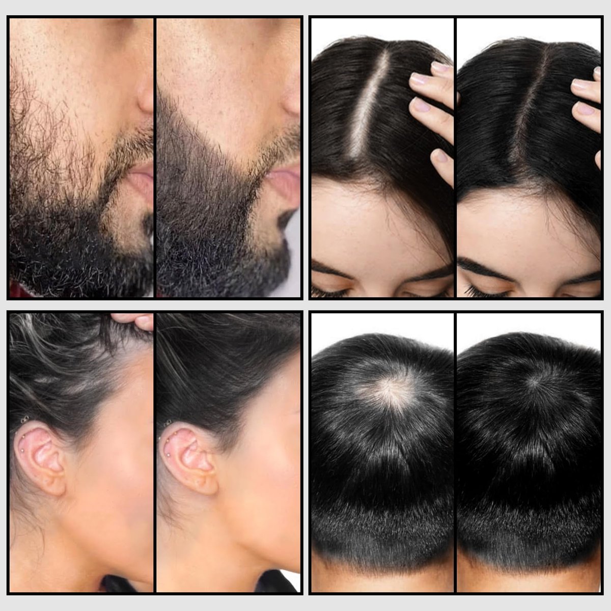 WOZUTUNT Hair Fiber Water Resistant Spray for Men – Extra Hold, Hairline Enhancer & Volumizing Spray for Black Hair (Pack of 6, 0.67 Fl Oz Each) Avelisse