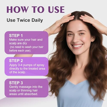 5% Minoxidil Spray for Women - 4 Pack, Hair Regrowth Treatment with Biotin, Supports Thicker & Fuller Hair (13oz, 7 Month Supply) Avelisse