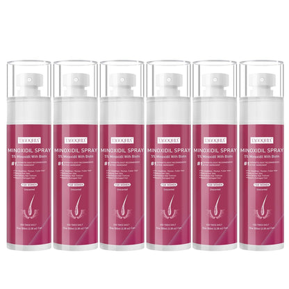 5% Minoxidil for Women Hair Regrowth Spray | Extra Strength with Biotin | 6 Bottles (100ml Each) Avelisse