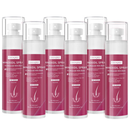 5% Minoxidil for Women Hair Regrowth Spray | Extra Strength with Biotin | 6 Bottles (100ml Each) Avelisse