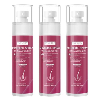 5% Minoxidil for Women Hair Regrowth Spray | Extra Strength with Biotin | 6 Bottles (100ml Each) Avelisse