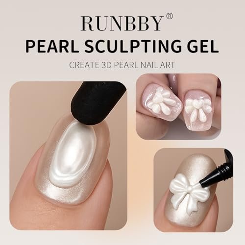 RUNBBY Pearl Nail Gel 15g - No-Wipe Nail Art Gel with Precision Nozzle Tube for Pearlescent & Metallic Effects, Semi-Solid 3D Sculpting Gel, UV/LED Cure - görsel 12
