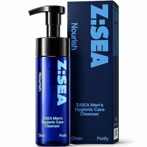 Z:SEA Men's Foaming Intimate Wash - pH Balanced Cleanser with Cooling Menthol & Amino Acids, Controls Odor, Soothes Itching & Irritation, Gentle Daily Hygiene for Groin Area, 5.29 Fl Oz Avelisse