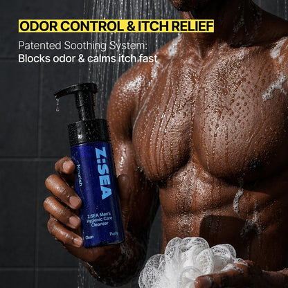 Z:SEA Men's Foaming Intimate Wash - pH Balanced Cleanser with Cooling Menthol & Amino Acids, Controls Odor, Soothes Itching & Irritation, Gentle Daily Hygiene for Groin Area, 5.29 Fl Oz Avelisse