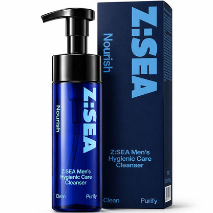 Z:SEA Men's Foaming Intimate Wash - pH Balanced Cleanser with Cooling Menthol & Amino Acids, Controls Odor, Soothes Itching & Irritation, Gentle Daily Hygiene for Groin Area, 5.29 Fl Oz Avelisse