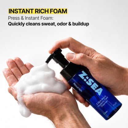 Z:SEA Men's Foaming Intimate Wash - pH Balanced Cleanser with Cooling Menthol & Amino Acids, Controls Odor, Soothes Itching & Irritation, Gentle Daily Hygiene for Groin Area, 5.29 Fl Oz Avelisse