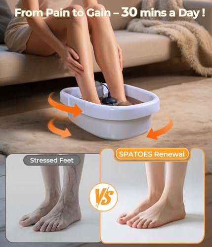 SPATOES Ionic Foot Detox Machine 3.0 - Home Foot Spa with Ion Detox Cleanse, 2 Arrays, 15 Liners, Sea Salt & Upgraded Durable Basin (Off White) Avelisse