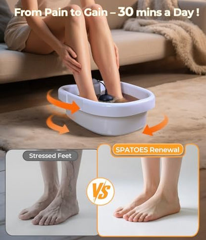 SPATOES Ionic Foot Detox Machine 3.0 - Home Foot Spa with Ion Detox Cleanse, 2 Arrays, 15 Liners, Sea Salt & Upgraded Durable Basin (Off White) Avelisse