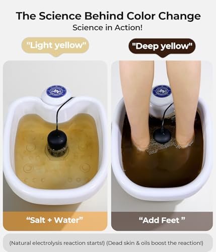 SPATOES Ionic Foot Detox Machine 3.0 - Home Foot Spa with Ion Detox Cleanse, 2 Arrays, 15 Liners, Sea Salt & Upgraded Durable Basin (Off White) Avelisse