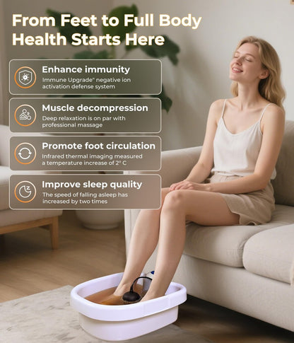 SPATOES Ionic Foot Detox Machine 3.0 - Home Foot Spa with Ion Detox Cleanse, 2 Arrays, 15 Liners, Sea Salt & Upgraded Durable Basin (Off White) Avelisse