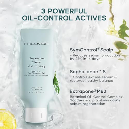 HALOVIDA Leave-in Dry Shampoo Gel - Instant Oil Absorption & Volume, Light Texture Transparency, Non-Aerosol, Safe & Clean with Natural Ingredients, 2.82 oz - görsel 3