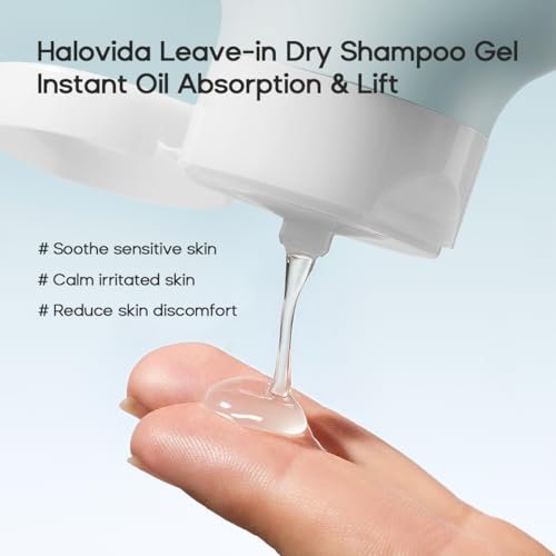 HALOVIDA Leave-in Dry Shampoo Gel - Instant Oil Absorption & Volume, Light Texture Transparency, Non-Aerosol, Safe & Clean with Natural Ingredients, 2.82 oz - görsel 5