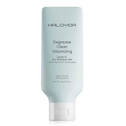 HALOVIDA Leave-in Dry Shampoo Gel - Instant Oil Absorption & Volume, Light Texture Transparency, Non-Aerosol, Safe & Clean with Natural Ingredients, 2.82 oz