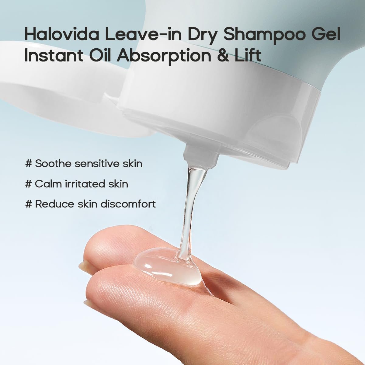 HALOVIDA Leave-in Dry Shampoo Gel - Instant Oil Absorption & Volume, Light Texture Transparency, Non-Aerosol, Safe & Clean with Natural Ingredients, 2.82 oz - görsel 6