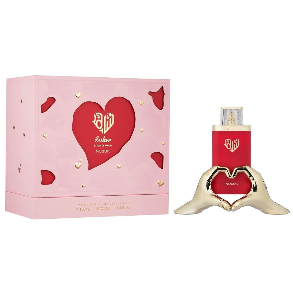 Nusuk Saher Extrait de Parfum for Women – Long-Lasting Luxury Perfume with Apple, Jasmine, Rose & Vanilla Notes, 100ml Avelisse