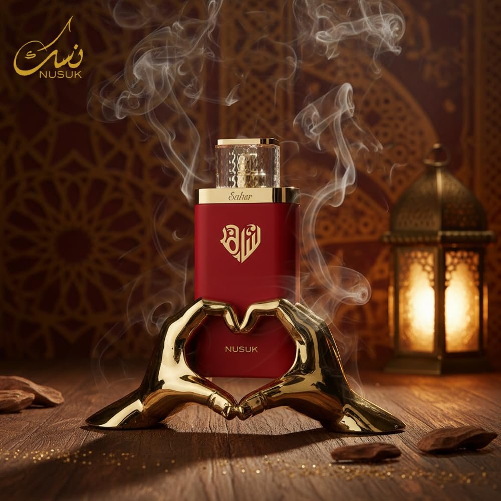 Nusuk Saher Extrait de Parfum for Women – Long-Lasting Luxury Perfume with Apple, Jasmine, Rose & Vanilla Notes, 100ml Avelisse