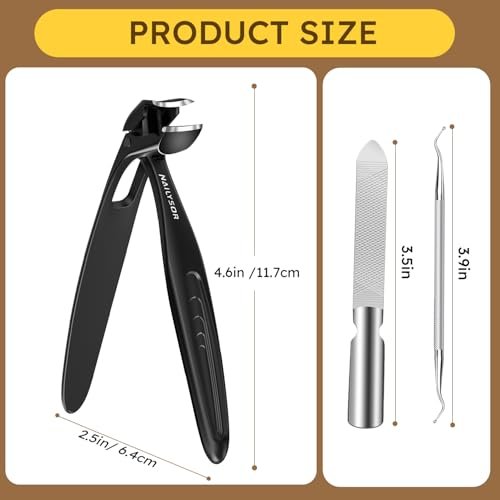 Upgrade Extended Toenail Clippers for Thick Toenails – Long Handled Nail Clippers for Seniors, Large Fingernail Clipper Angled Head with Catcher, Ergonomic Wide Opening Heavy Duty Cutter for Men Women Avelisse