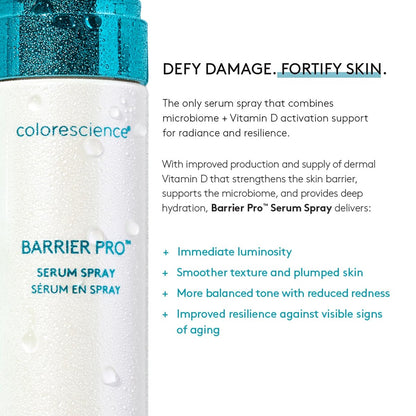 Colorescience Barrier Pro Microbiome Serum Spray – Pre, Pro & Postbiotic Skin Barrier Support with Vitamin D Radiance, Leave-On Hydrating Treatment for All Skin Types Avelisse