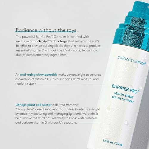 Colorescience Barrier Pro Microbiome Serum Spray – Pre, Pro & Postbiotic Skin Barrier Support with Vitamin D Radiance, Leave-On Hydrating Treatment for All Skin Types Avelisse