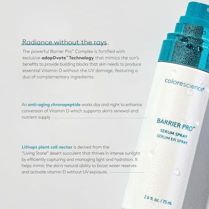 Colorescience Barrier Pro Microbiome Serum Spray – Pre, Pro & Postbiotic Skin Barrier Support with Vitamin D Radiance, Leave-On Hydrating Treatment for All Skin Types Avelisse