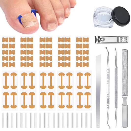 Ingrown Toenail Corrector Set with Correction Strips - Professional Pedicure Tool for Men and Women