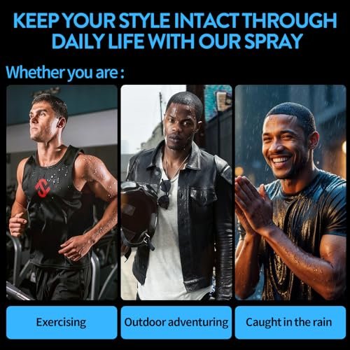 Hair Fiber Water Resistant Spray for Men – Extra Hold, Waterproof Hairline Enhancer & Volumizing Spray for Black Hair & Beard (4 Fl Oz) - görsel 6