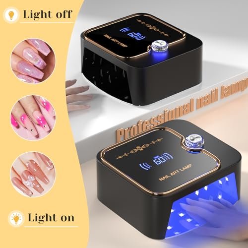 TCHMCITY 388W Cordless Nail Lamp with LCD Display – UV LED Light for Gel Nails, Portable Wireless Fast Curing for Home & Salon Avelisse