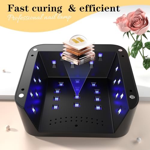 TCHMCITY 388W Cordless Nail Lamp with LCD Display – UV LED Light for Gel Nails, Portable Wireless Fast Curing for Home & Salon Avelisse