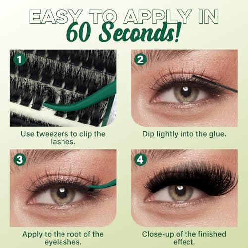 KEYYOU 3D Effect Lash Clusters 231pcs – 100D/200D D Curl Wispy Lashes 10-18mm, Individual Cluster Lashes for Natural Volume DIY - görsel 12